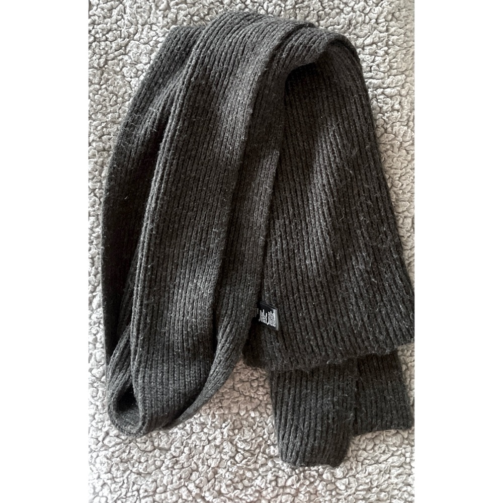 H&M Dark Gray Cozy Ribbed Knit Scarf.